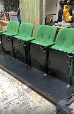 4 cinema theatre seats, beautiful green, tip-up.  Cup holders. Collect Somerset.