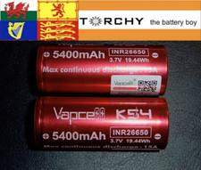 2x Vapcell K54 26650 5400mAh