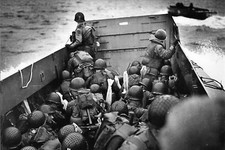 WW2 - 20x15 Photo - Barge Approaching the Channel Coast June 6, 1944