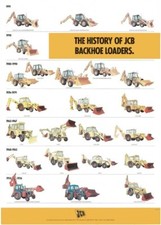 JCB History of the Backhow Loaders 3cx 4cx Digger Brochure Poster Advert A3