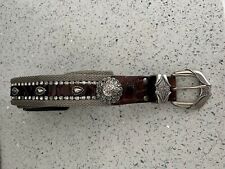 Unique Stunning Designer Nanni Belt Italian Leather With Diamante Size 90/36
