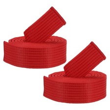 2pcs 6FT Taekwondo Colored Ranking Belts for Competition Training, Red