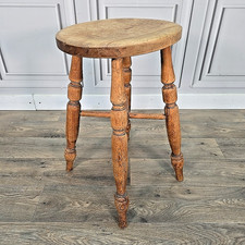 Antique Oak Tavern Stool –
