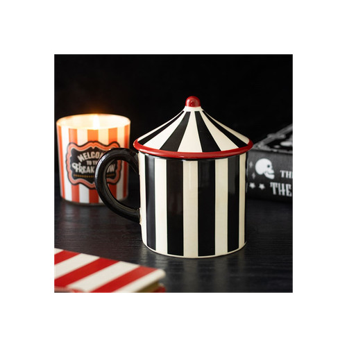 Black striped circus - circus, mug
