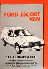 FORD Escort Van Mk3 Operating Guide 1980