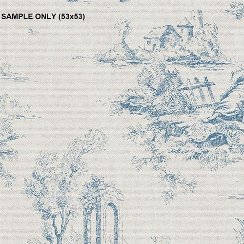 Toile jouy wallpaper blue - jouy,