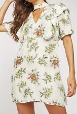 Ex Zara Floral Chocker Mini Dress Ruffle Sizes XS(6-8) S(10) M(12) L(14) XL(16)