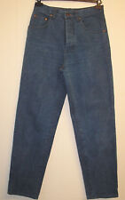 Mens Button Fastening Teal Colour Denim Jeans, Straight leg Size 30 UK. Cotton