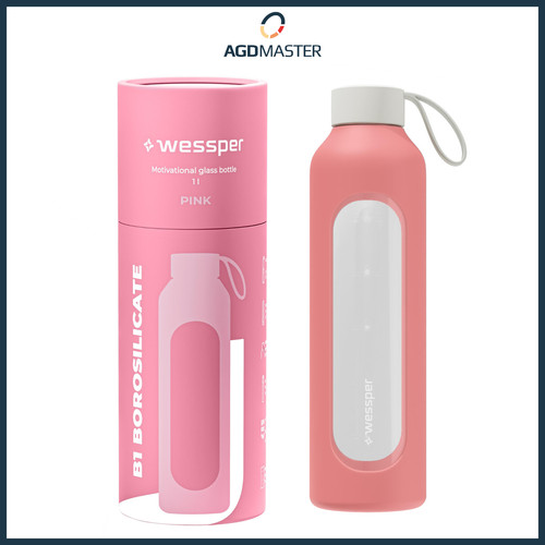 Water bottle glass - glass, with