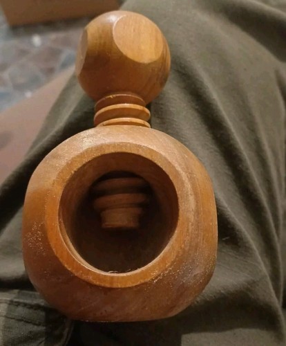Vintage screw wooden pipe - vintage,