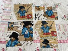 Paddington Bear Vintage Fabric Scrap Pack X 5 Paddington Bears