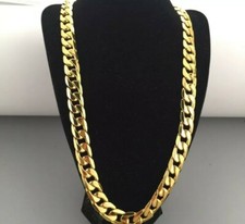 Heavy Mens 20 inch Gold Plated Necklace Curb Link Chain Comes Gift Boxed 177