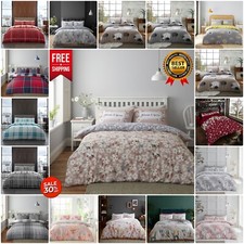 Check Duvet Cover Set Reversible Bedding Quilt & Pillowcase Single Double King