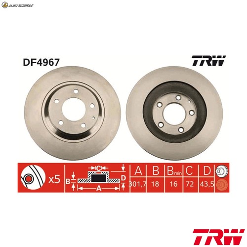 Brake discs df4967 - 2x, for