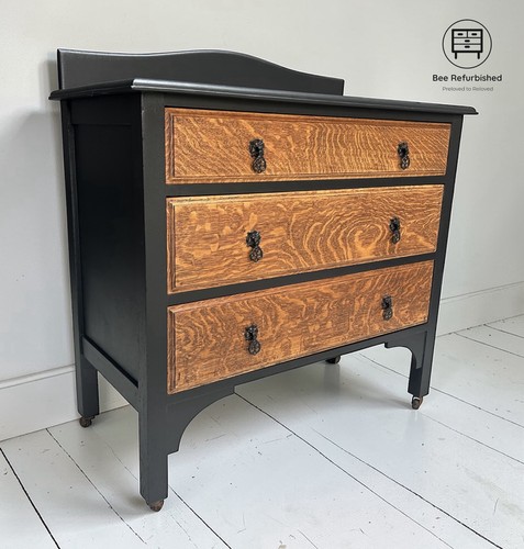 Solid oak vintage chest - oak,