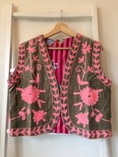 Suzani Velvet Vest, Handmade