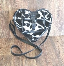 DR Martens Rare Love Heart Faux Fur Cow Print Crossbody Bag 