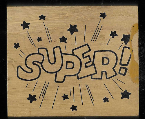 Super wood backed rubber stamp - super,