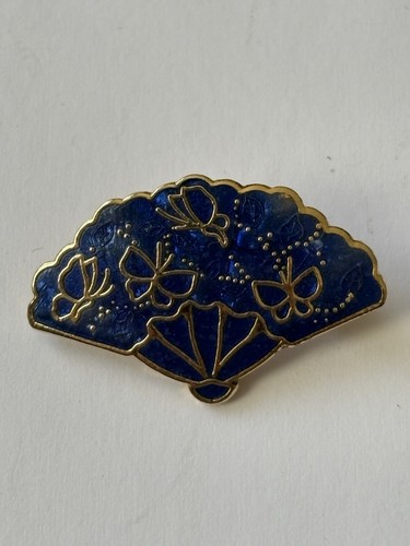 Old enamel fan butterfly - old, &