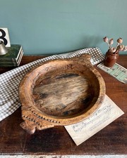 Antique Wooden Carved Decorative Dough Bowl