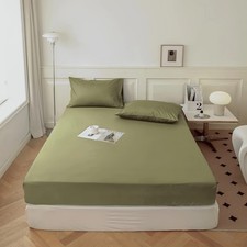 Extra Deep Fitted Sheet 100% polyester  Full Bottom Stretch Pack Bedsheets