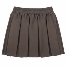 2 Pack Girls School Skirt Kids Box Pleated Uniform Elasticated Waist Age 2-18Yrs