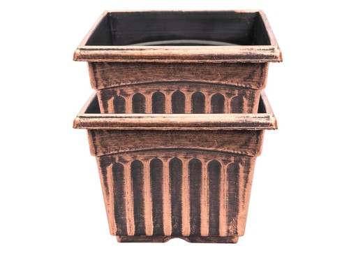 Square planter rustic - 9",