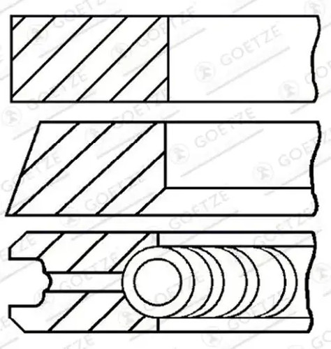 Piston ring set 114900 00 - ring,