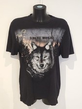 Allsaints night wolves black print oversized tshirt size Small