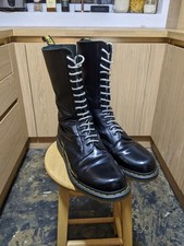 Dr Martens 1914 Black Leather 14-hole Boots - Size UK 11 - Great Condition