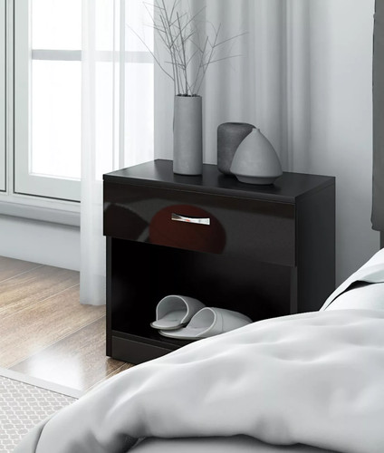 Harmin black bedside - on,