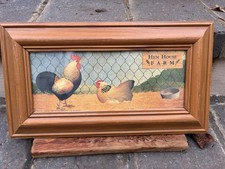 Hen House Farm Wooden Frame Print Perfect For Country Kitchen
