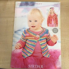 Sirdar Snuggly Smiley Stripes D/K Cardigan Knitting Pattern 1227 0-7yrs