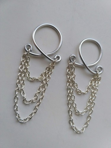 Triple chain nipple rings - x,
