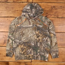 Magellan Outdoors Realtree Camo Hoodie M V-Neck Pockets Mens Brown Camouflage
