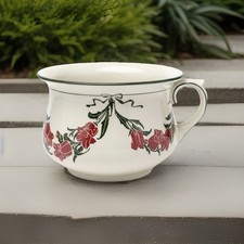 Rare Edwardian Antique Royal Doulton Chamber Pot D-2024 Red & Green Floral