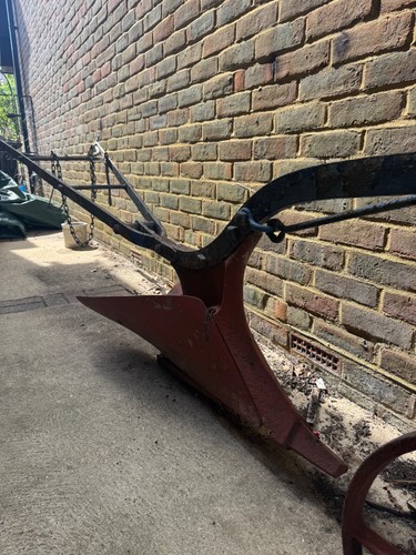Antique horse plough - horse,