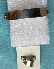 Sterling Silver collection - Set of 2 Torque Cuff Bangle and Ring.  29.8 grams.