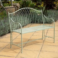 Shabby Chic Green Garden Bench
