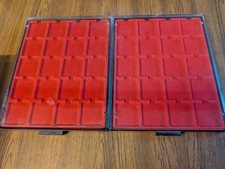 2 Empty used Leuchtturm Trays each for 20 large coins : (48mm Diameter squares)