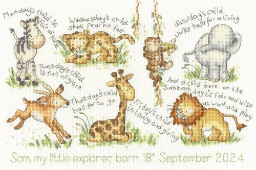 Monday child cross stitch - monday's,