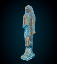 Ancient Egyptian Antiques Faience Stone Statue of Falcon God Horus Figurine BC