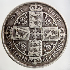 British Victoria Gothic Florin Silver Coin | Fine Collectable Grade