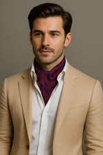 Red Men's Cravat Scarf Blue