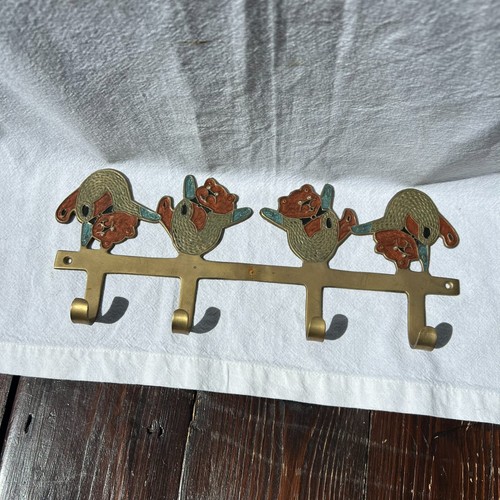 Vintage brass enamel teddy - vintage, &