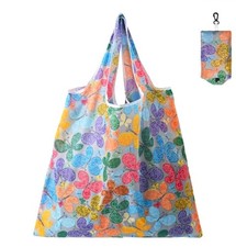 Foldable Shopping Bag Reusable Tote Handbag Fold Away Bag With Keychain