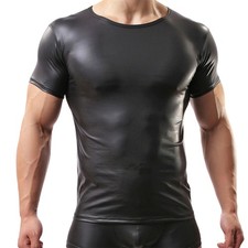 Glossy Pvc Leather Mens Short