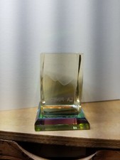 La Pineda 2 hearts laser cut glass ornaments on colour reflecting base