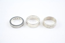 Sterling Silver Men's Rings Textured Chunky Seven Signed Branded x 3 (34g)