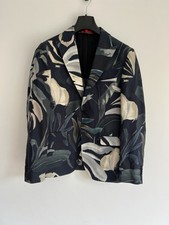 Ted Baker Blazer Mens Suit Jacket TB3 UK M Blue Floral Linen Mix Single Breasted